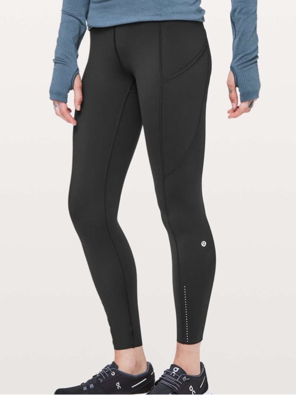 Lululemon Fast & Free 7/8 Tight II 25” Black Sz 4 Nulux Leggings W5BJGS Raw Hem
